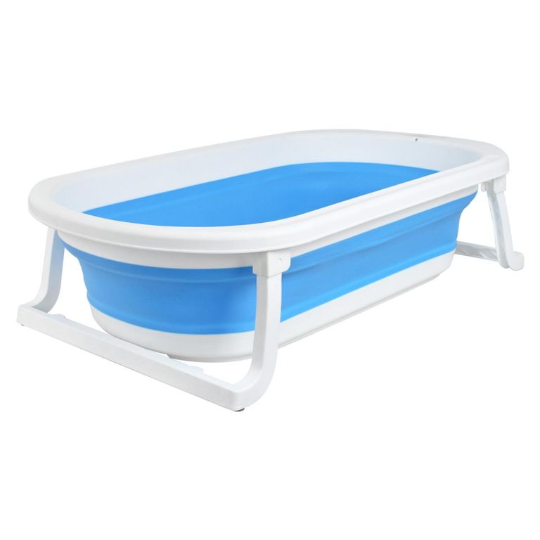 Bañera Bebe Plegable + Cojín Pol Azul