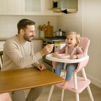 Silla Comer 3 En 1 Tango Rosa