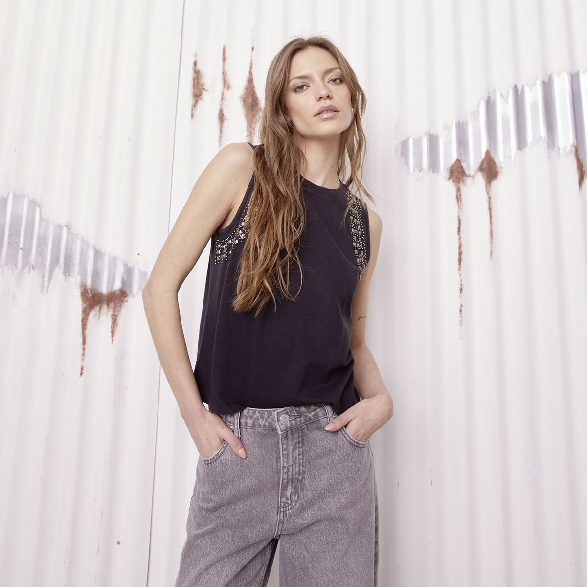 AMERICANINO - Polera Sin Mangas Algodón Mujer Americanino