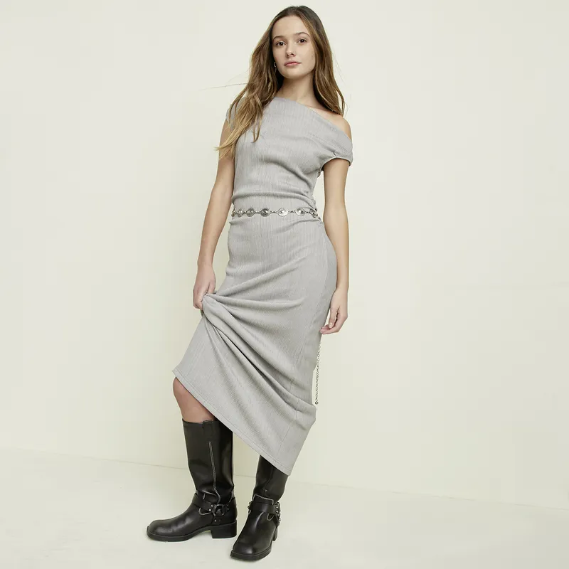 SYBILLA - Vestido Casual Midi Poliéster Mujer Sybilla