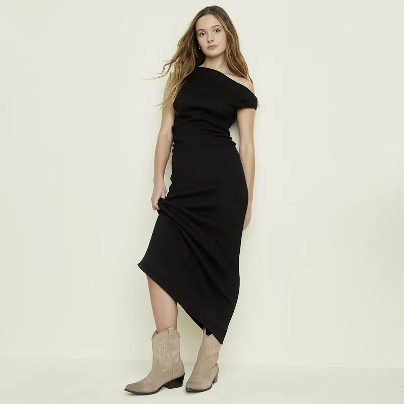 SYBILLA - Vestido Casual Midi Poliéster Mujer Sybilla