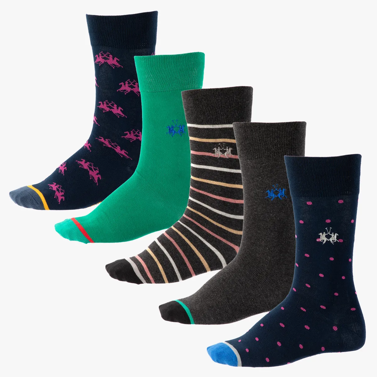 LA MARTINA - Pack De 5 Calcetines Casuales Algodón Hombre La Martina