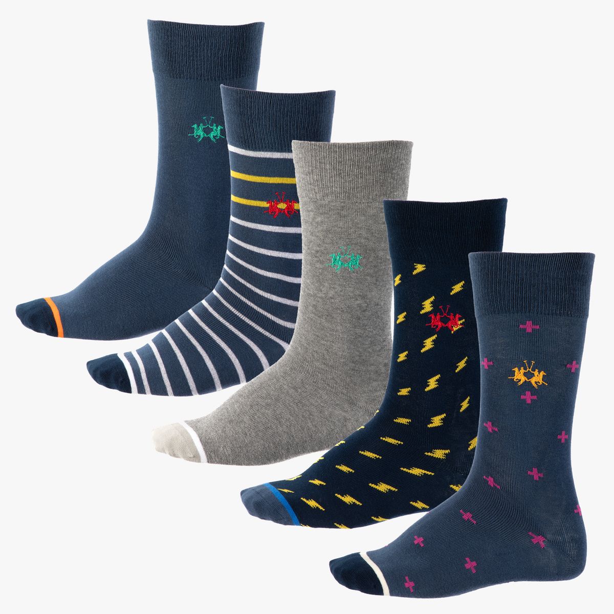 LA MARTINA - Pack De 5 Calcetines Casuales Algodón Hombre La Martina