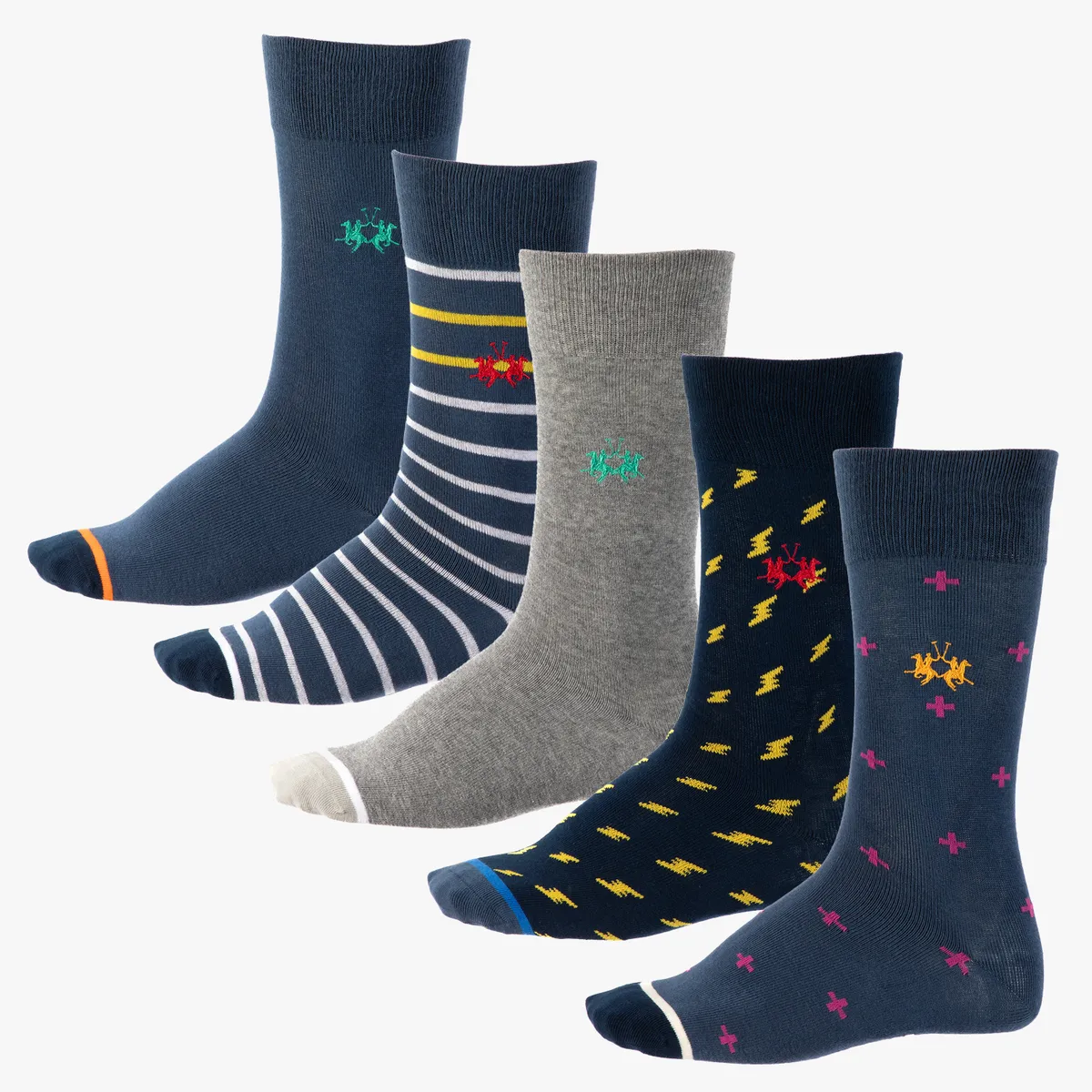 LA MARTINA - Pack De 5 Calcetines Casuales Algodón Hombre La Martina