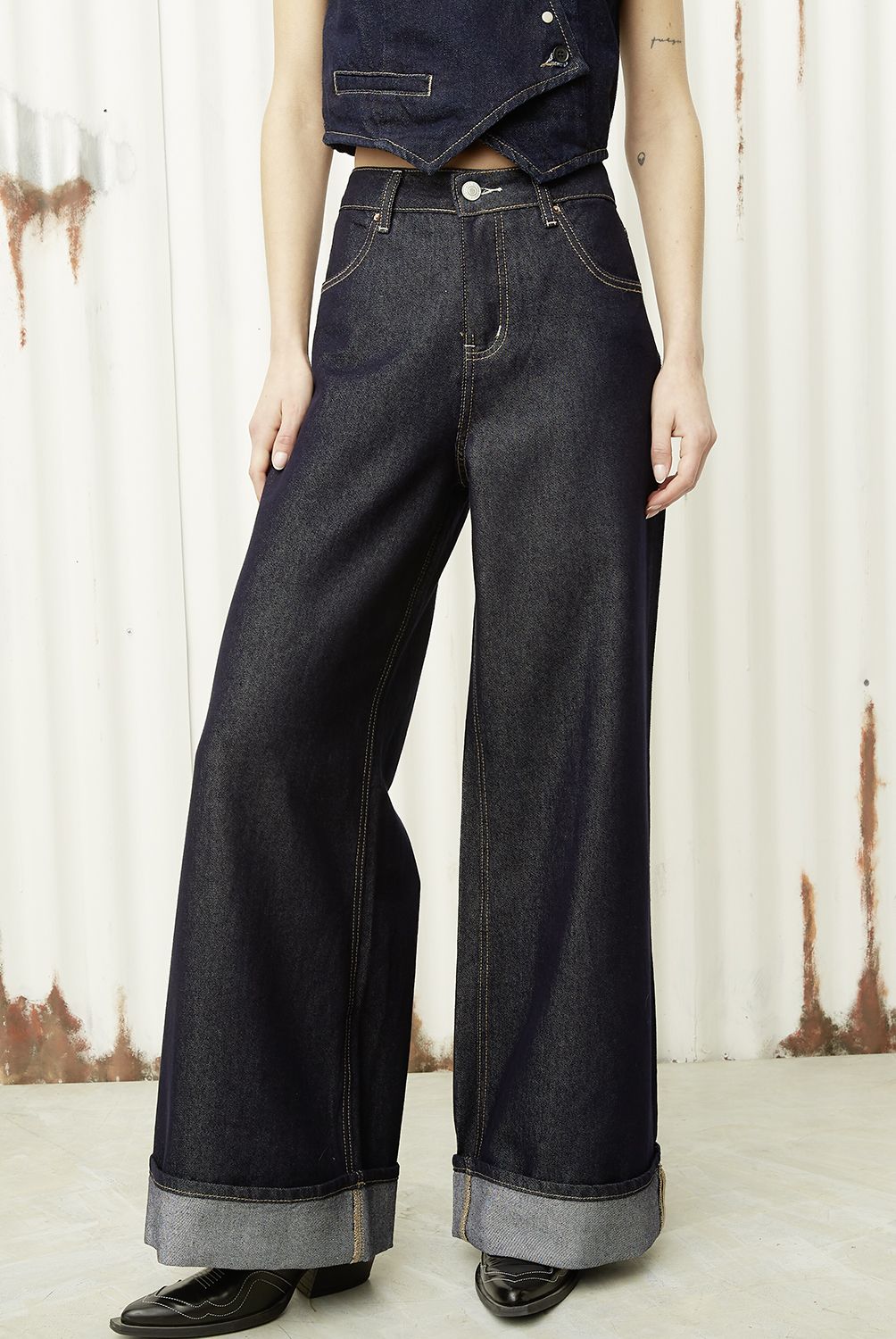 AMERICANINO - Jeans Wide Leg Tiro Alto Mujer Americanino