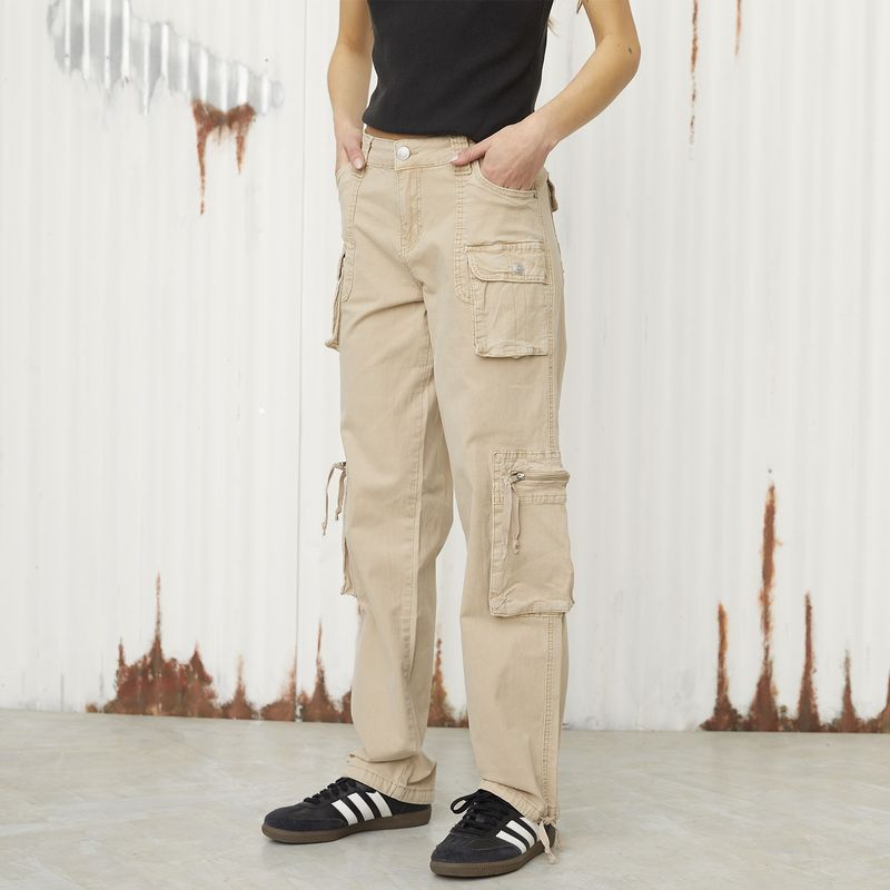 AMERICANINO - Pantalón Cargo Tiro Medio Mujer Americanino