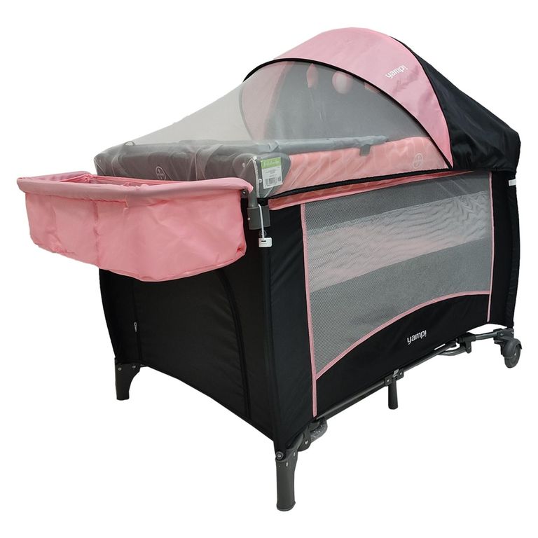YAMP Cuna Corral Pack And Play Lima Con Accesorios Rosado