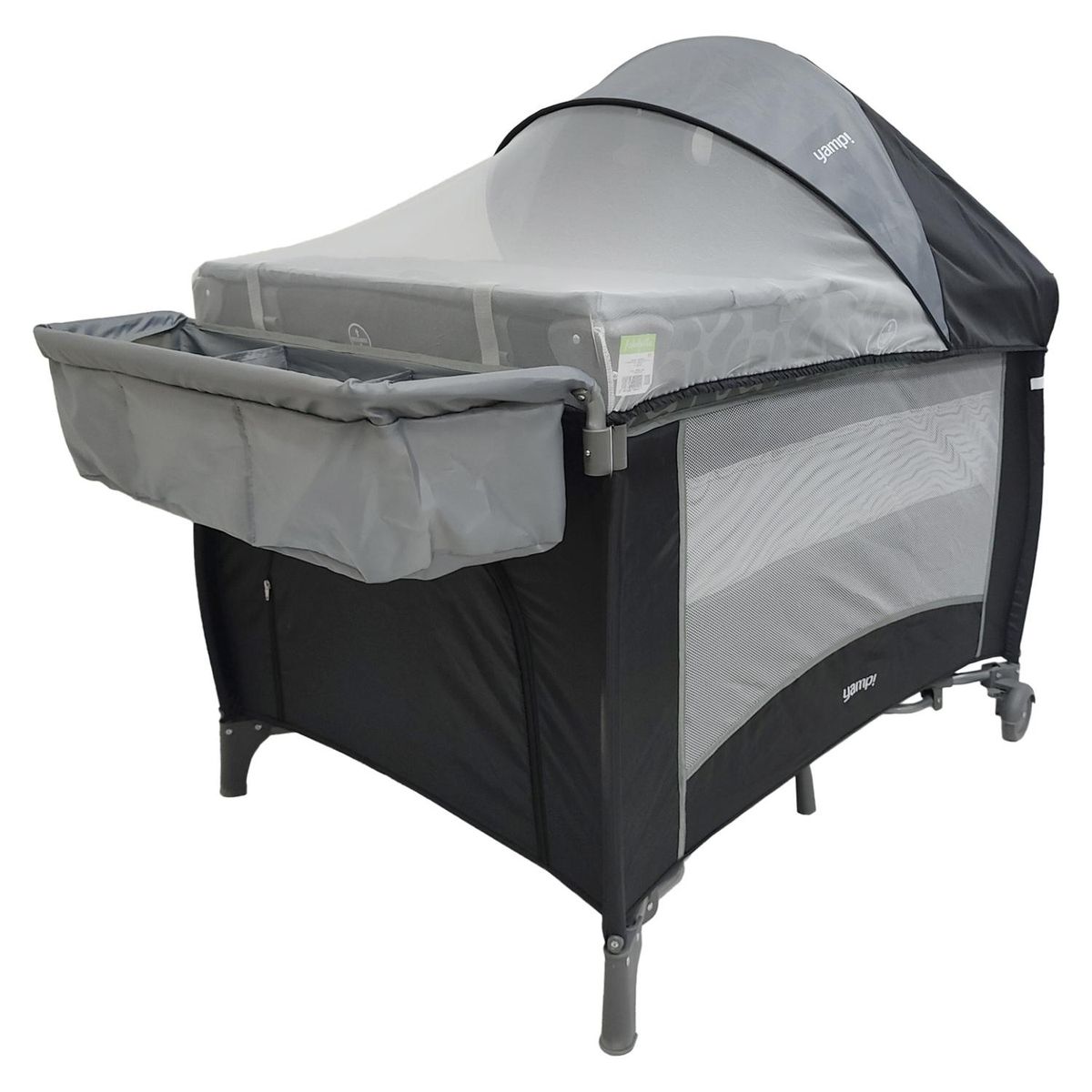 YAMP - Cuna Corral Pack And Play Lima Con Accesorios Negro Yamp