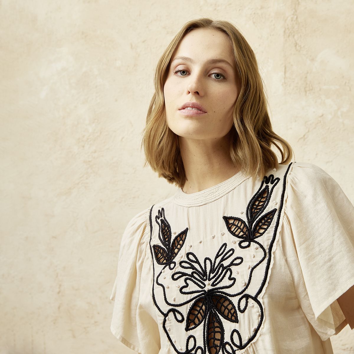 BASEMENT - Blusa Manga Corta Algodón Mujer Basement