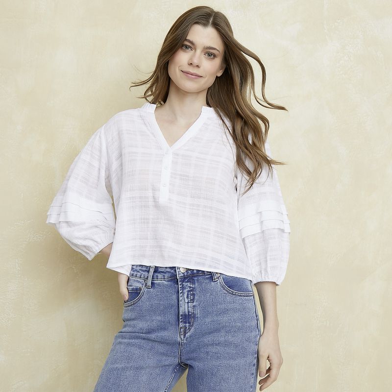 UNIVERSITY CLUB - Blusa Manga Larga Algodón Mujer University Club
