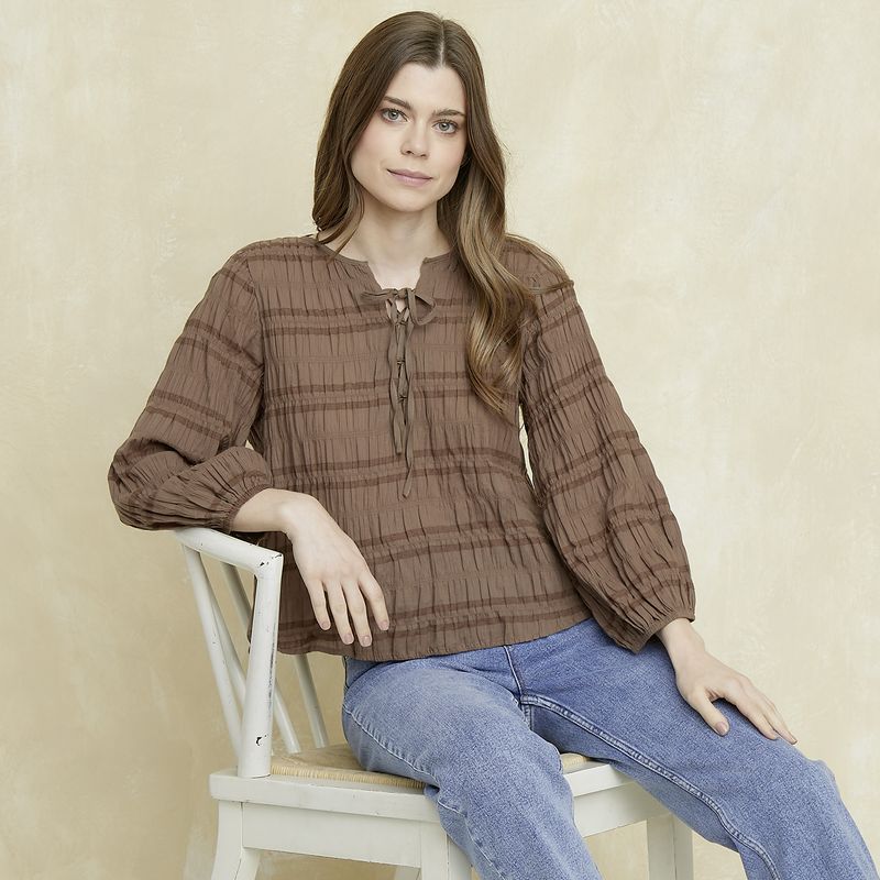 UNIVERSITY CLUB - Blusa Manga Larga Algodón Mujer University Club