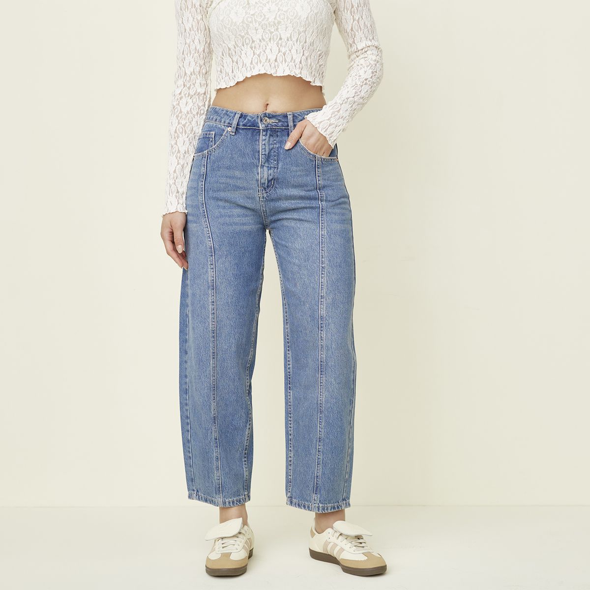 SYBILLA - Jeans Balloon Tiro Bajo Mujer Sybilla