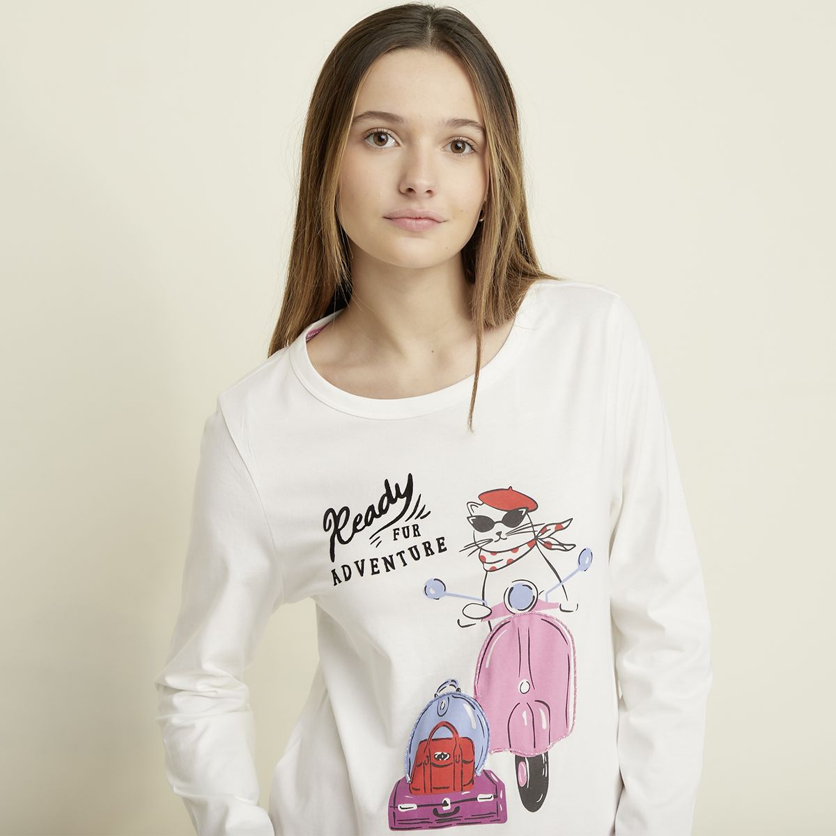 SYBILLA - Polera de Pijama Algodón Mujer Sybilla