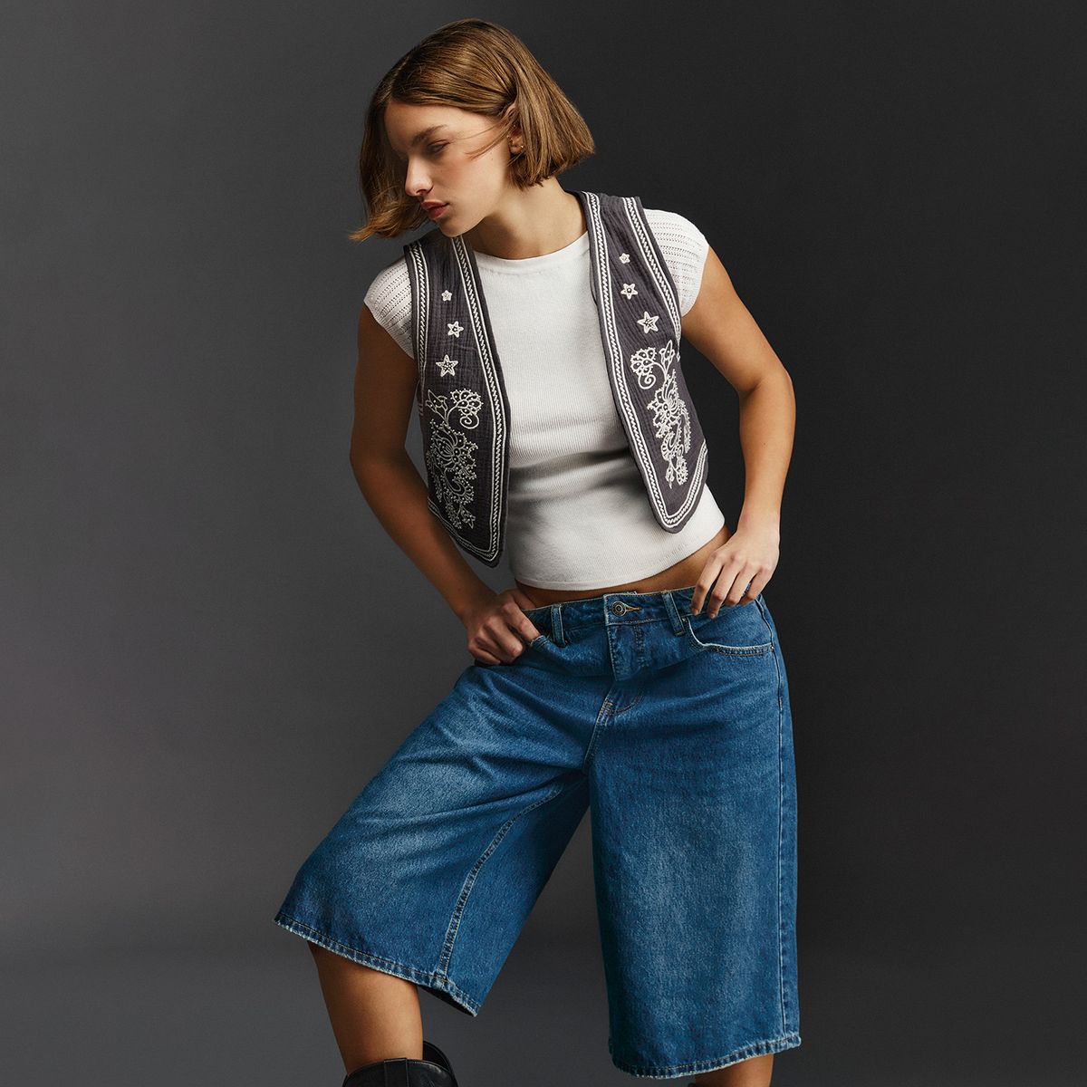 AMERICANINO - Jeans Long Tiro Medio Mujer Americanino