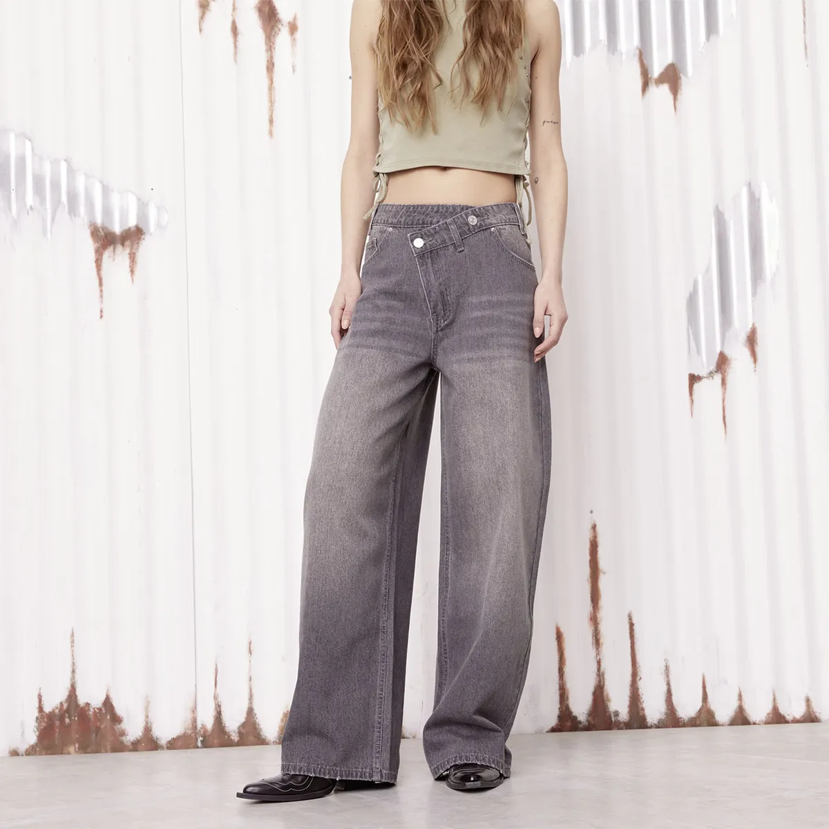 AMERICANINO - Jeans Mujer Baggy Tiro Bajo Americanino