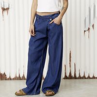 Jeans Wide Leg Tiro Bajo Mujer
