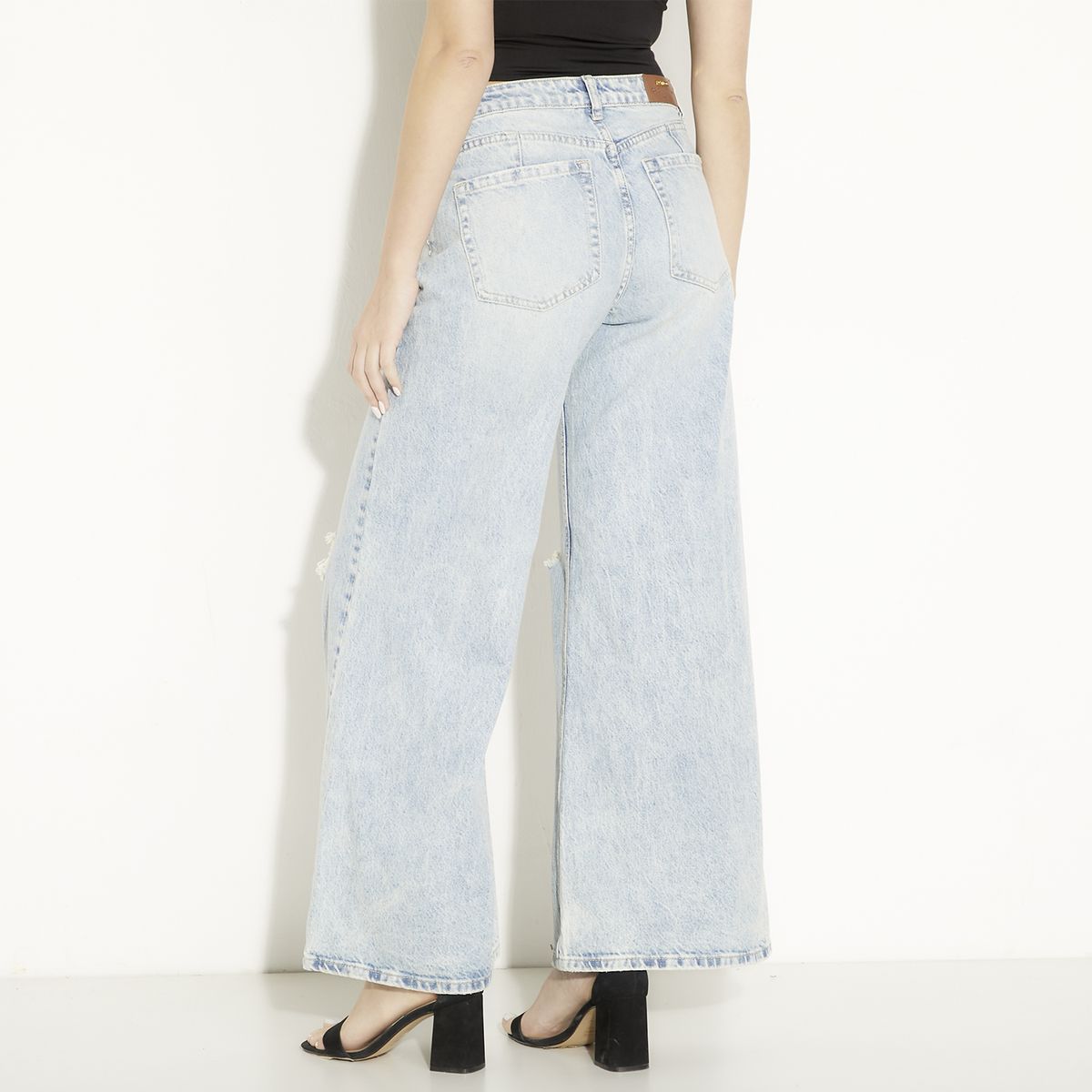 MOSSIMO - Jeans Wide Leg Tiro Medio Mujer Mossimo