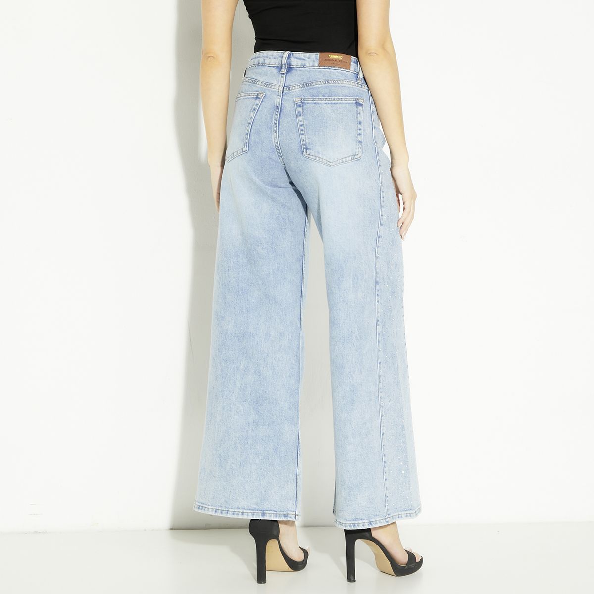 MOSSIMO - Jeans Wide Leg Tiro Medio Mujer Mossimo