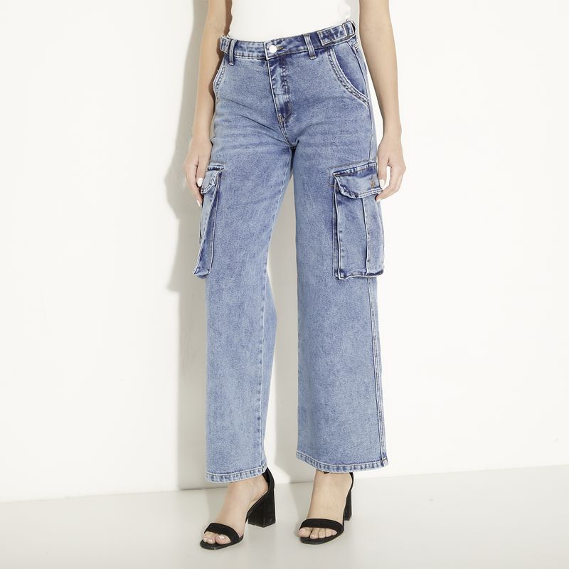 MOSSIMO - Jeans Cargo Tiro Medio Mujer Mossimo