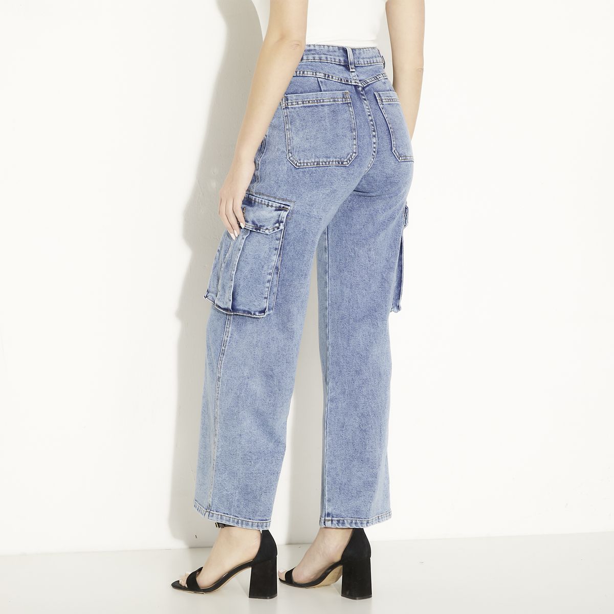 MOSSIMO - Jeans Cargo Tiro Medio Mujer Mossimo