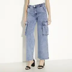 MOSSIMO - Jeans Cargo Tiro Medio Mujer