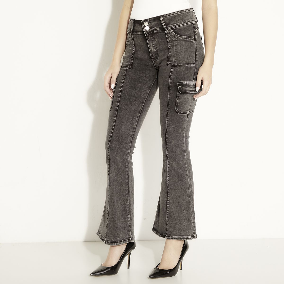 MOSSIMO - Jeans Flare Tiro Medio Mujer Mossimo