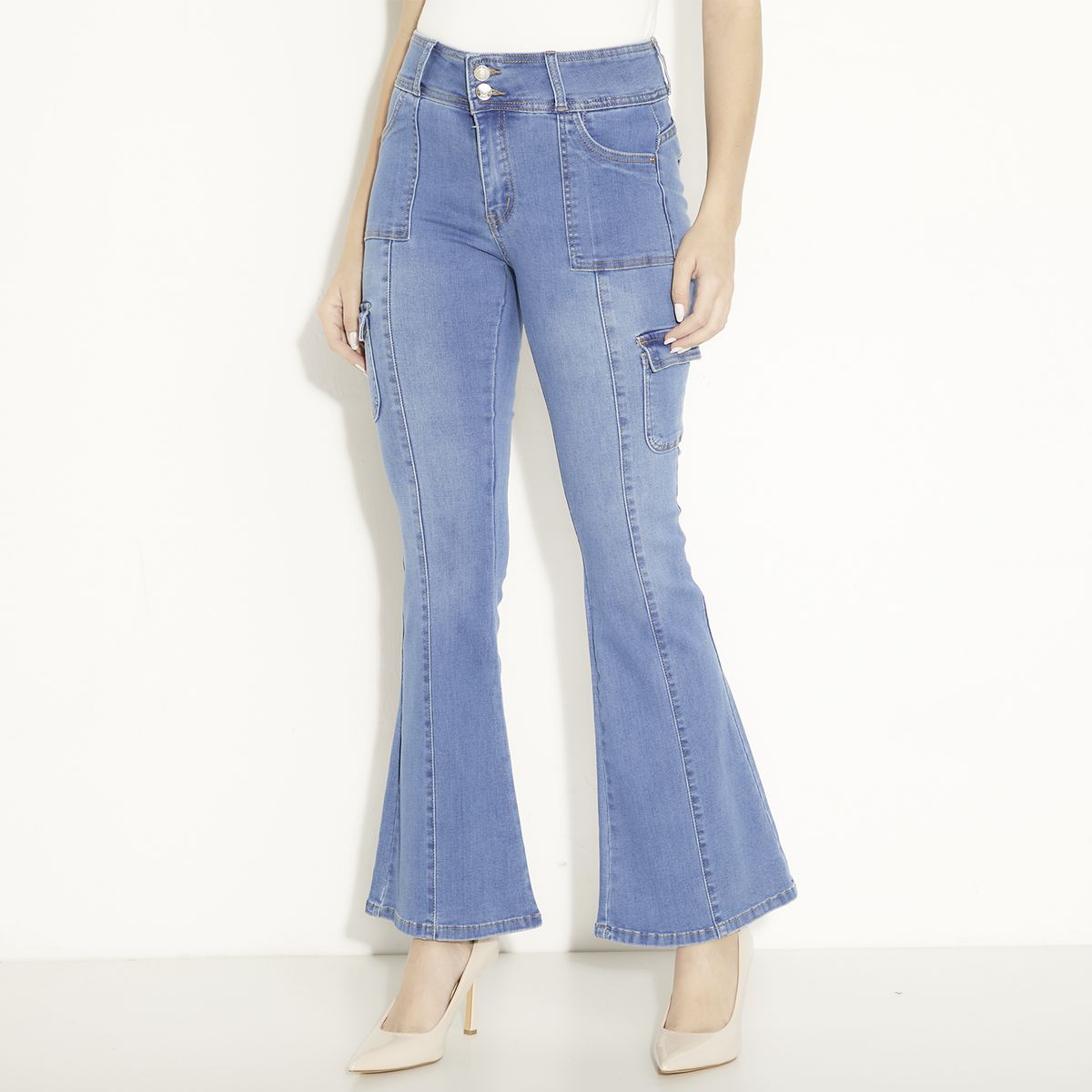 MOSSIMO - Jeans Flare Tiro Medio Mujer Mossimo