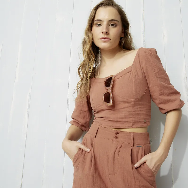 DOO AUSTRALIA - Blusa Lisa Manga Larga Mujer Doo Australia