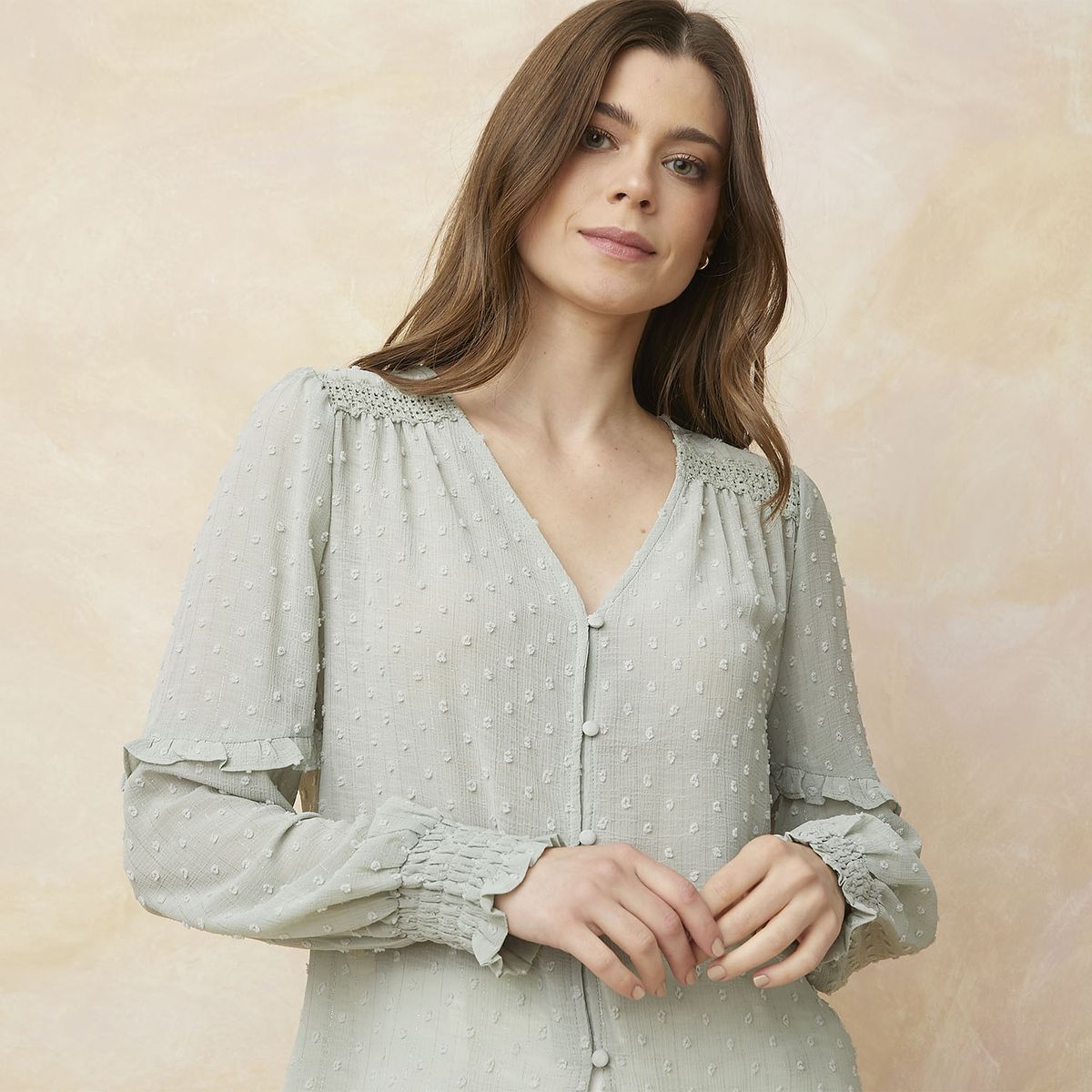 ELLE - Blusa Manga Larga Mujer Elle