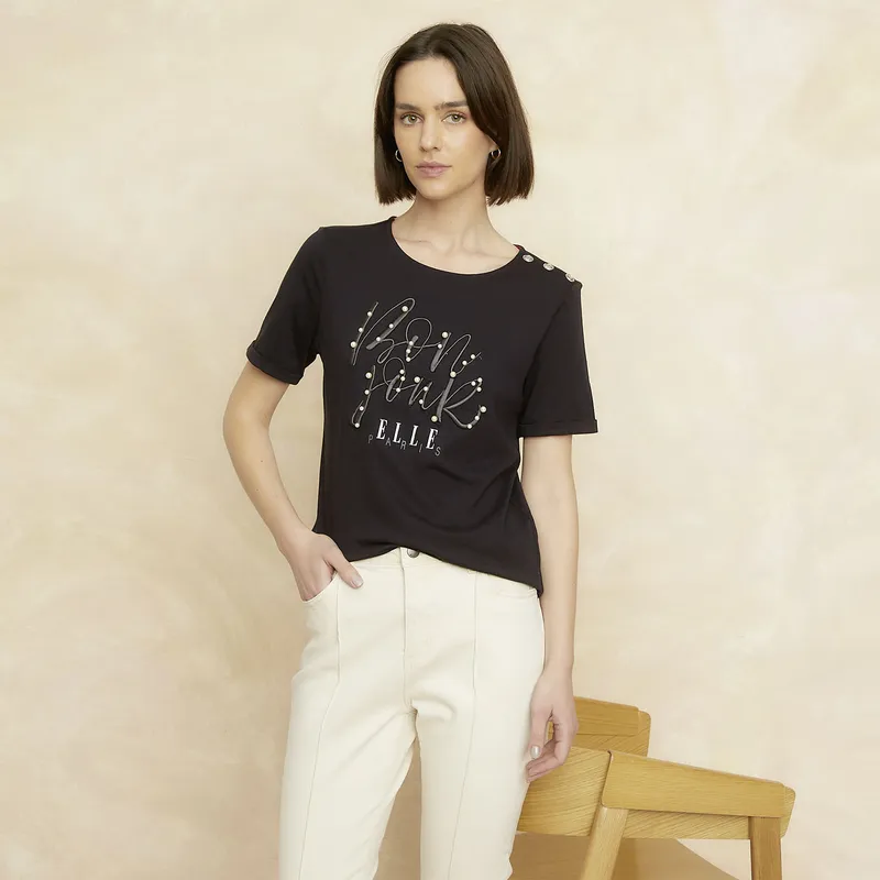 ELLE - Polera Algodón Mujer Elle
