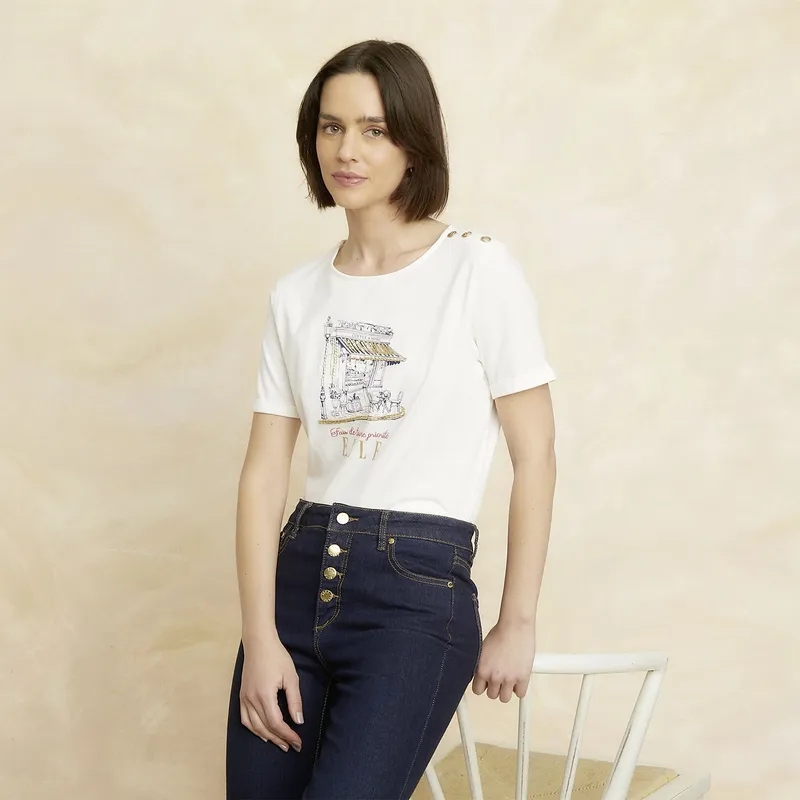 ELLE - Polera Algodón Mujer Elle