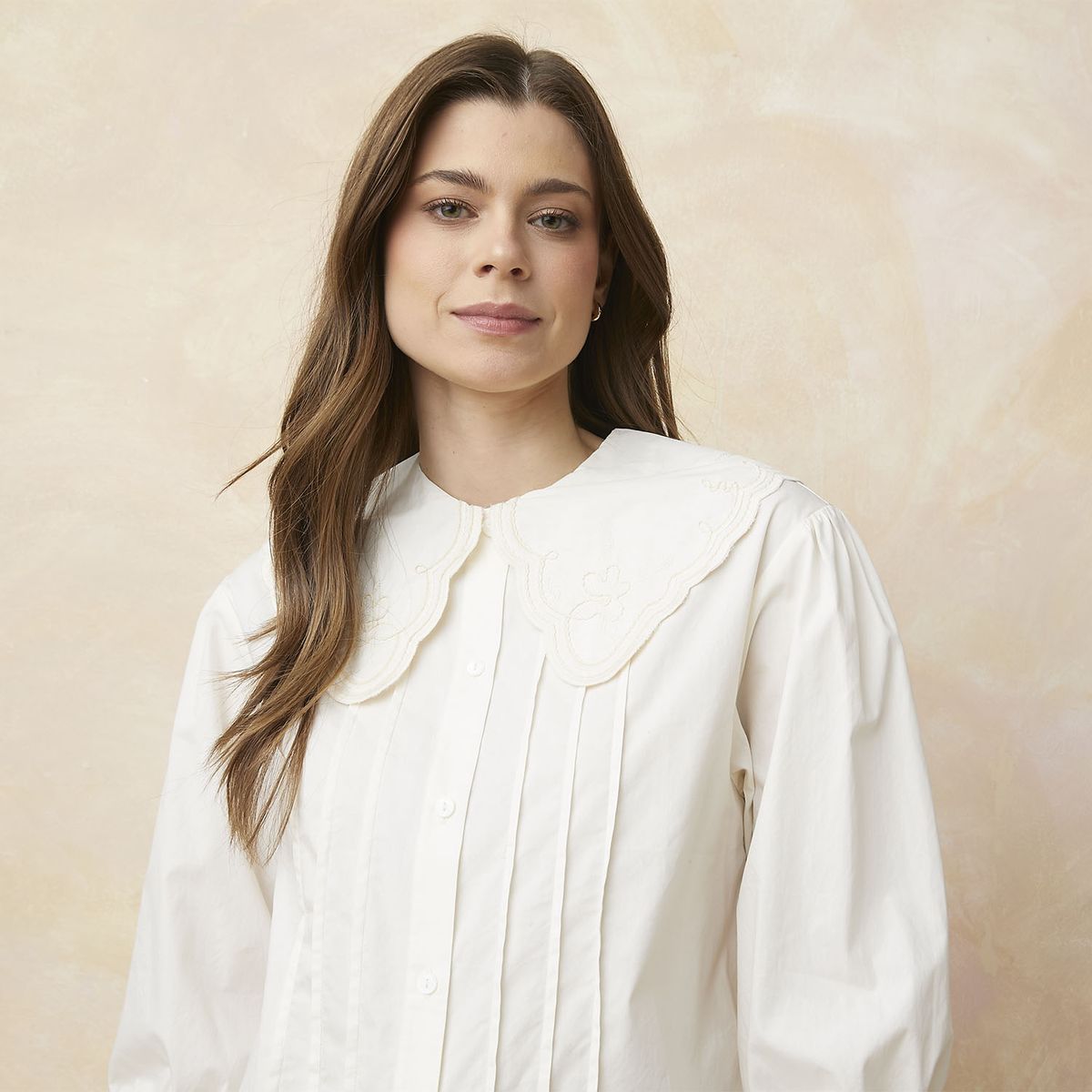 ELLE - Blusa Manga Larga Algodón Mujer Elle