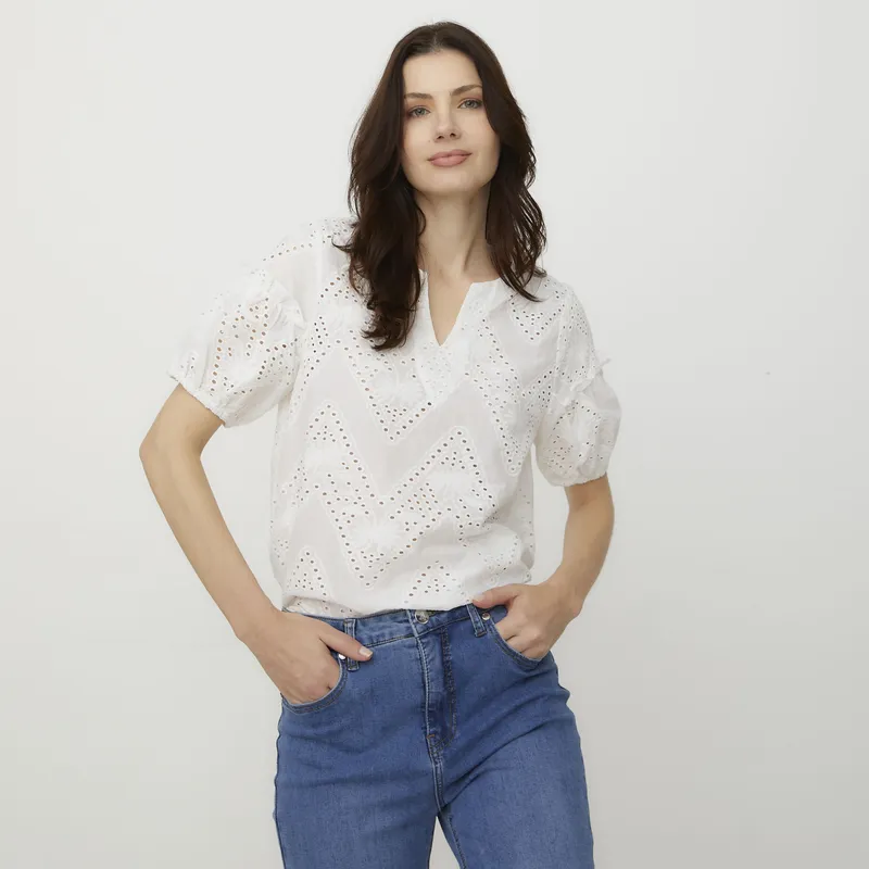 APOLOGY - Blusa Manga Corta Algodón Mujer Apology