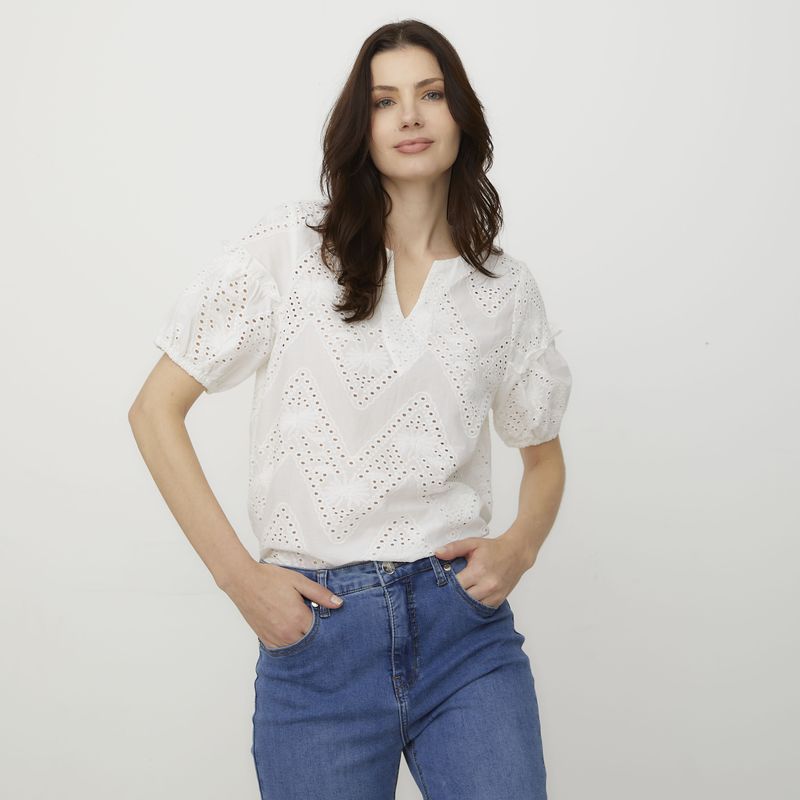 APOLOGY - Blusa Manga Corta Algodón Mujer Apology