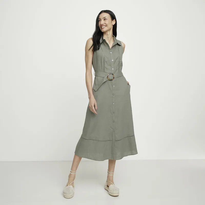 APOLOGY - Vestido Largo Lino Mujer Apology