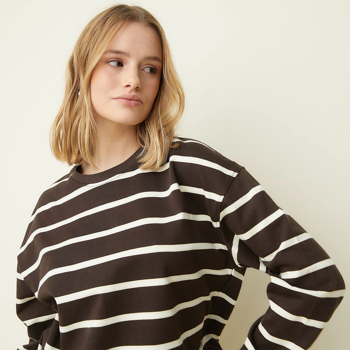 SYBILLA - Polera Manga Larga Algodón Mujer Sybilla