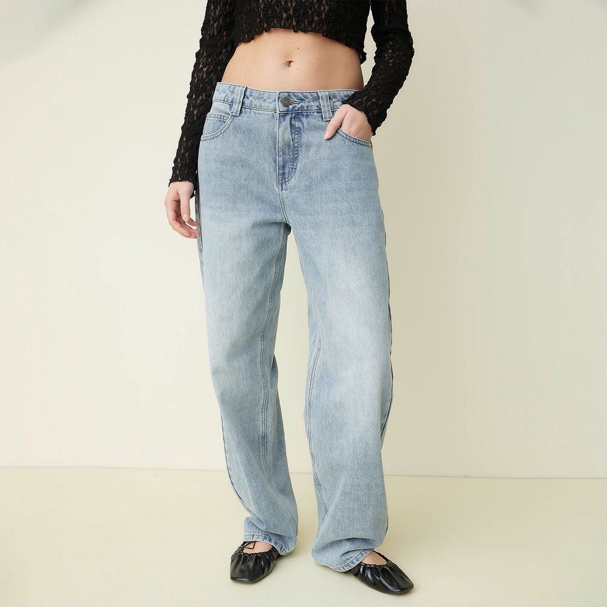 SYBILLA - Jeans Baggy Tiro Medio Mujer Sybilla