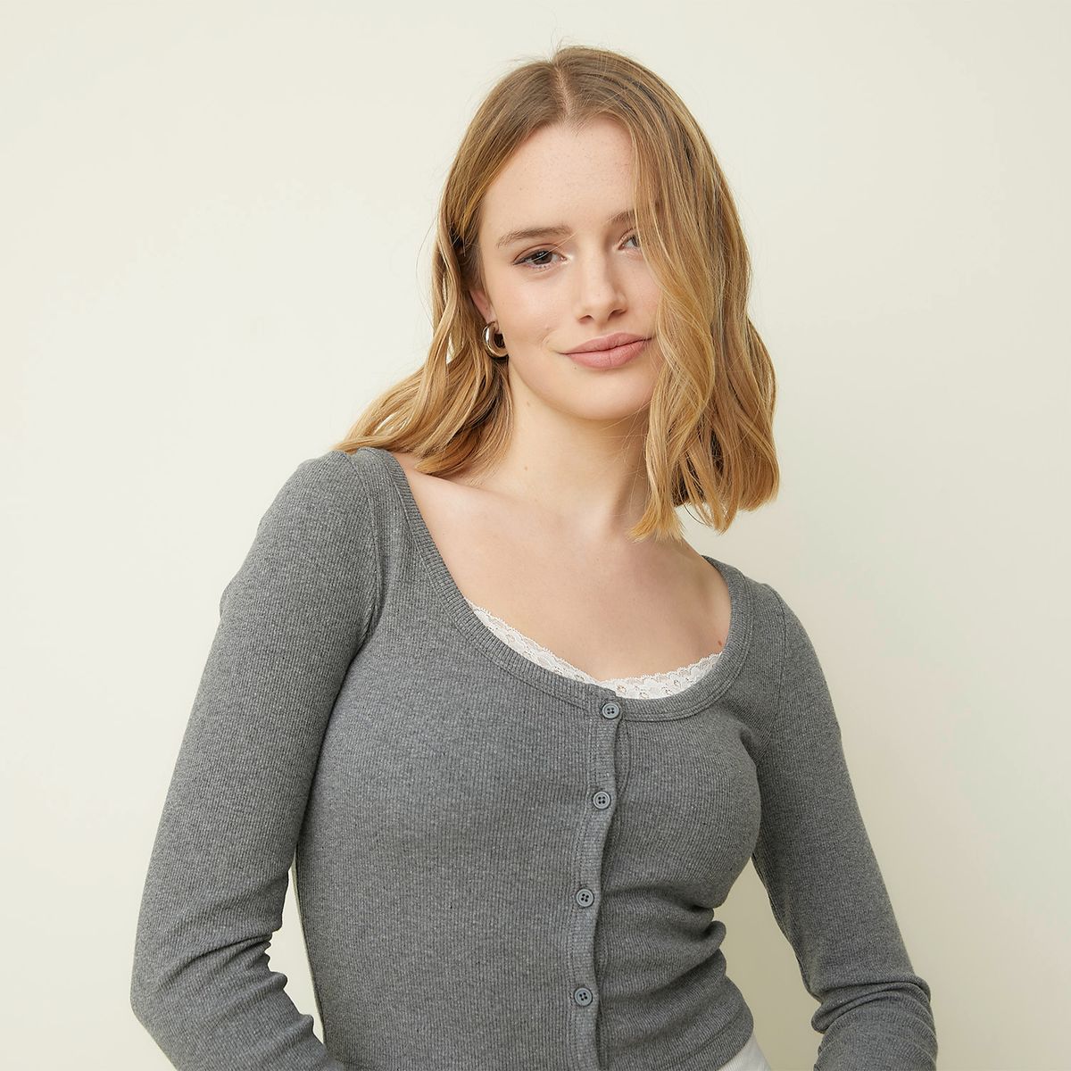 SYBILLA - Polera Manga Larga Algodón Mujer Sybilla