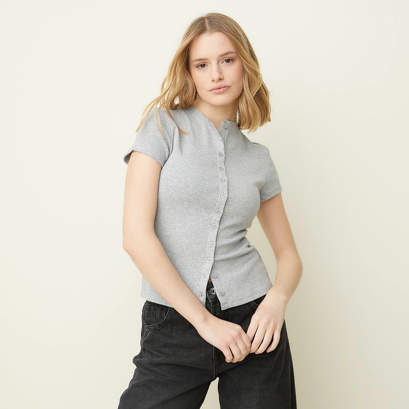 SYBILLA - Polera Manga Corta Algodón Mujer Sybilla
