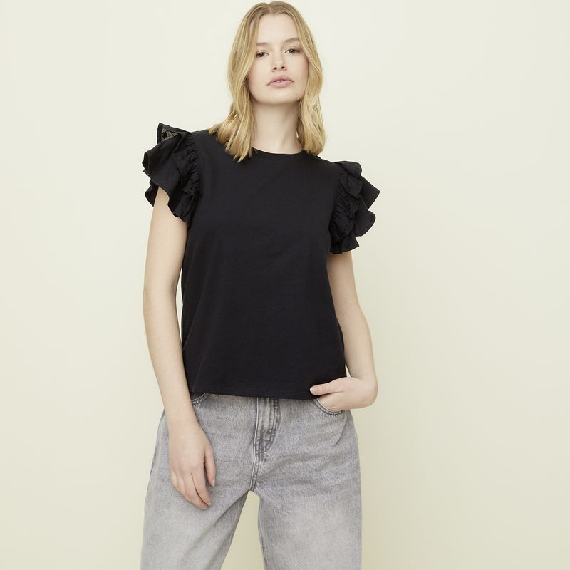 SYBILLA - Polera Manga Corta Algodón Orgánico Mujer Sybilla