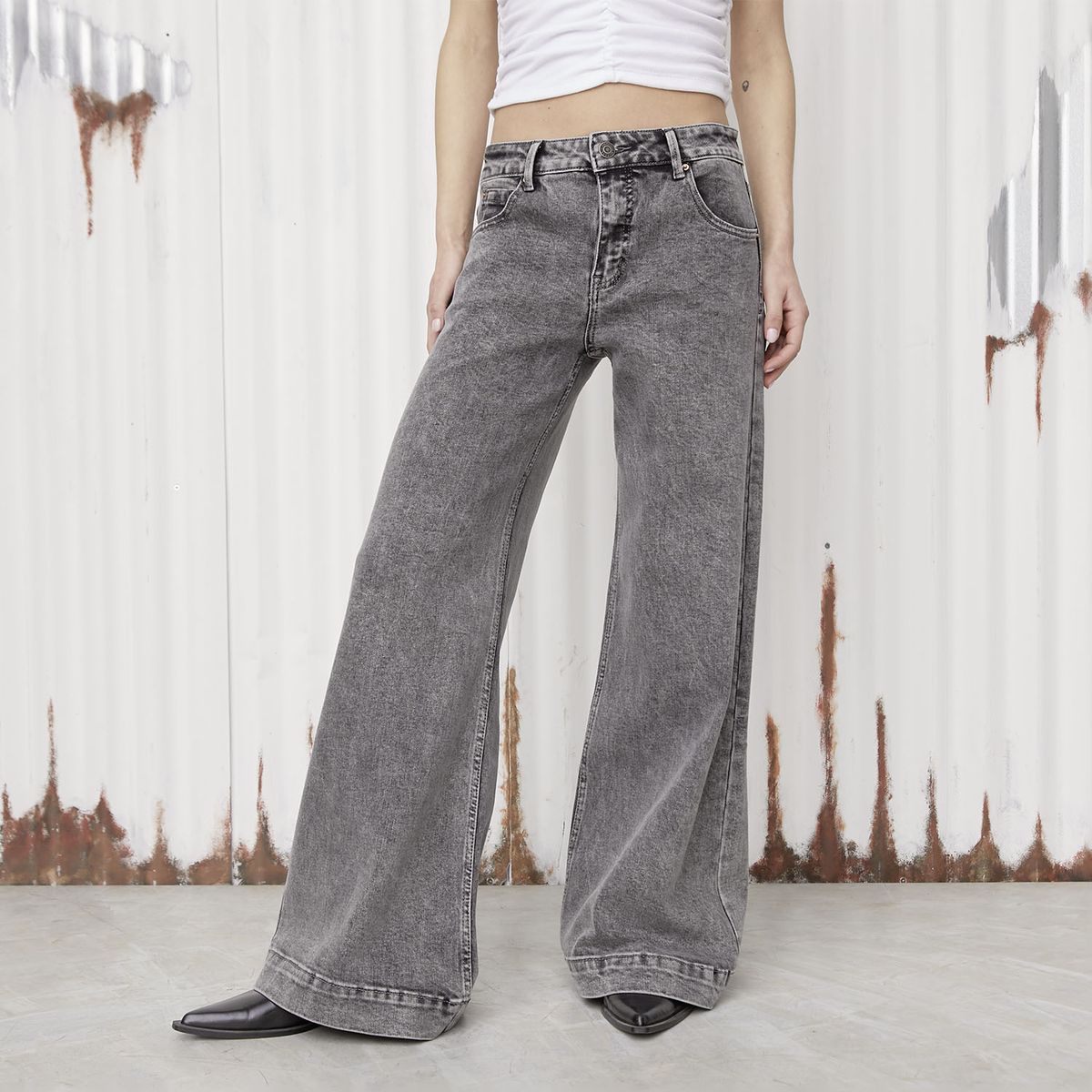 AMERICANINO - Jeans Wide Leg Tiro Medio Mujer Americanino