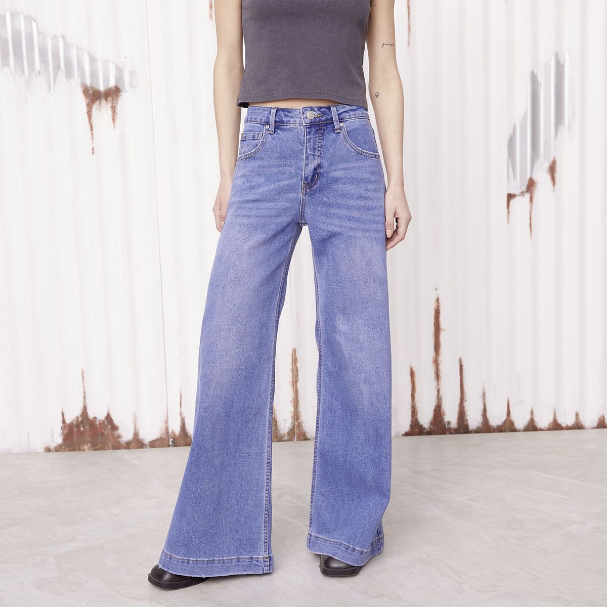 AMERICANINO - Jeans Wide Leg Tiro Medio Mujer Americanino