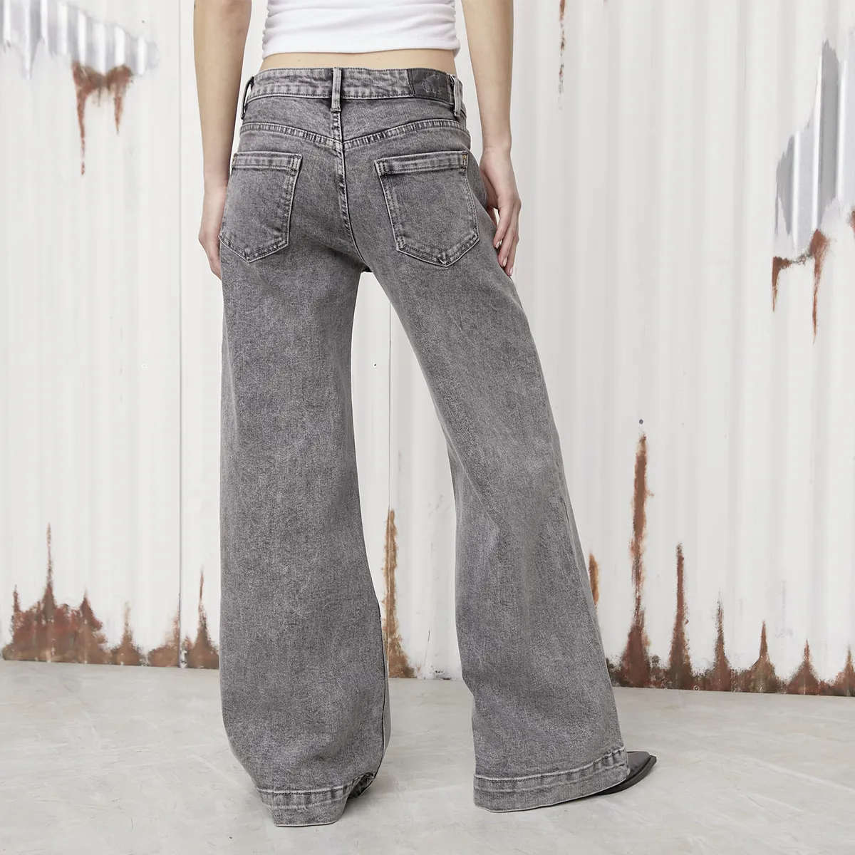 AMERICANINO - Jeans Wide Leg Tiro Medio Mujer Americanino