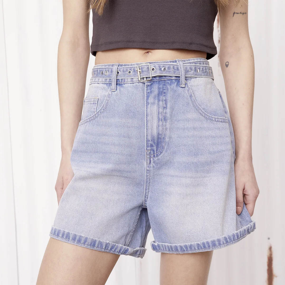 AMERICANINO - Short Tiro Alto Mujer Americanino