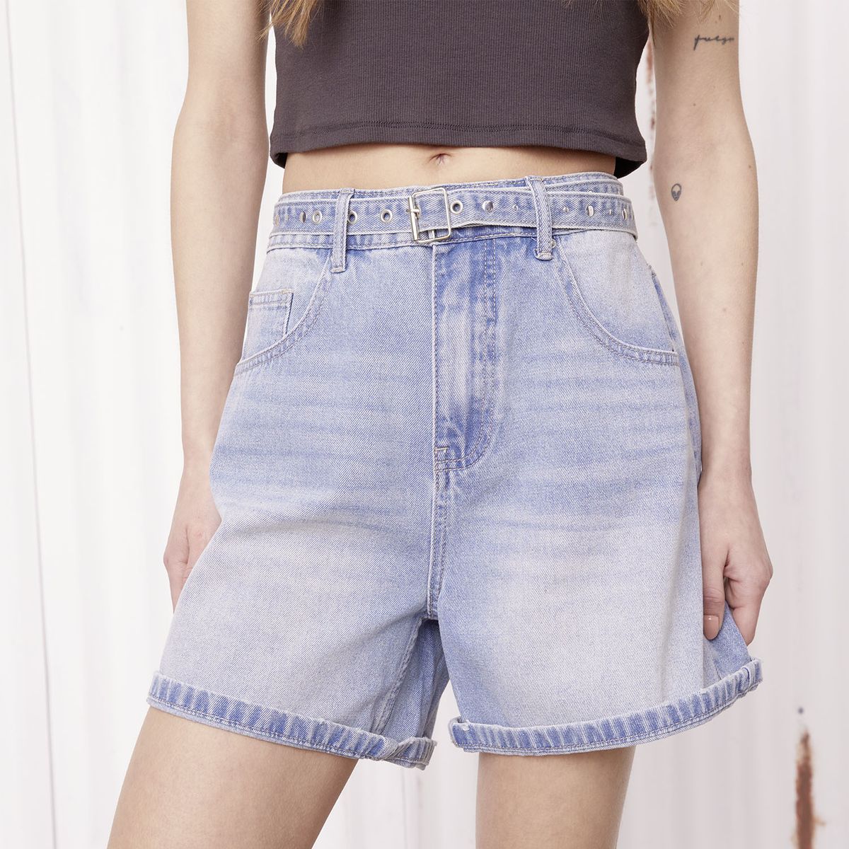 AMERICANINO - Short Tiro Alto Mujer Americanino