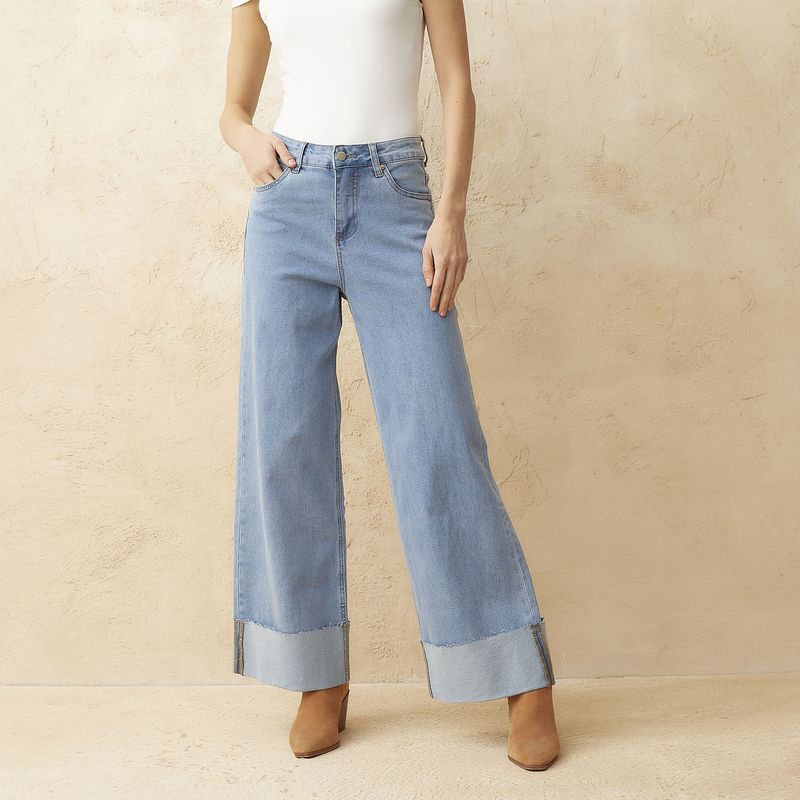 BASEMENT - Jeans Wide Leg tiro Medio Mujer Basement