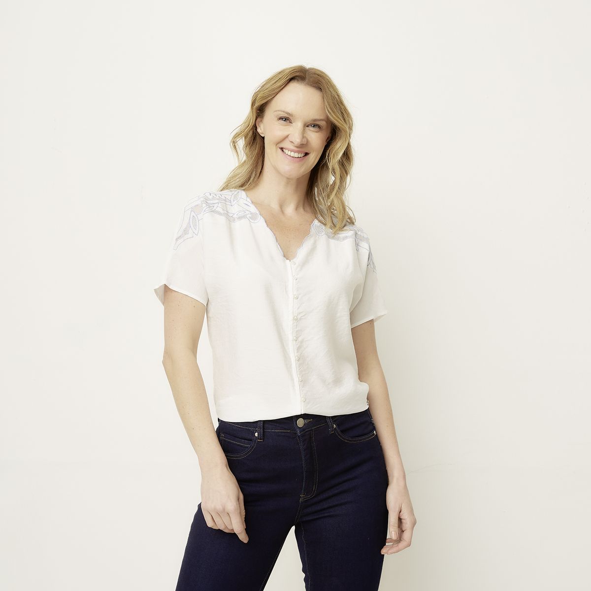 NEWPORT - Blusa Manga Corta Mujer Newport