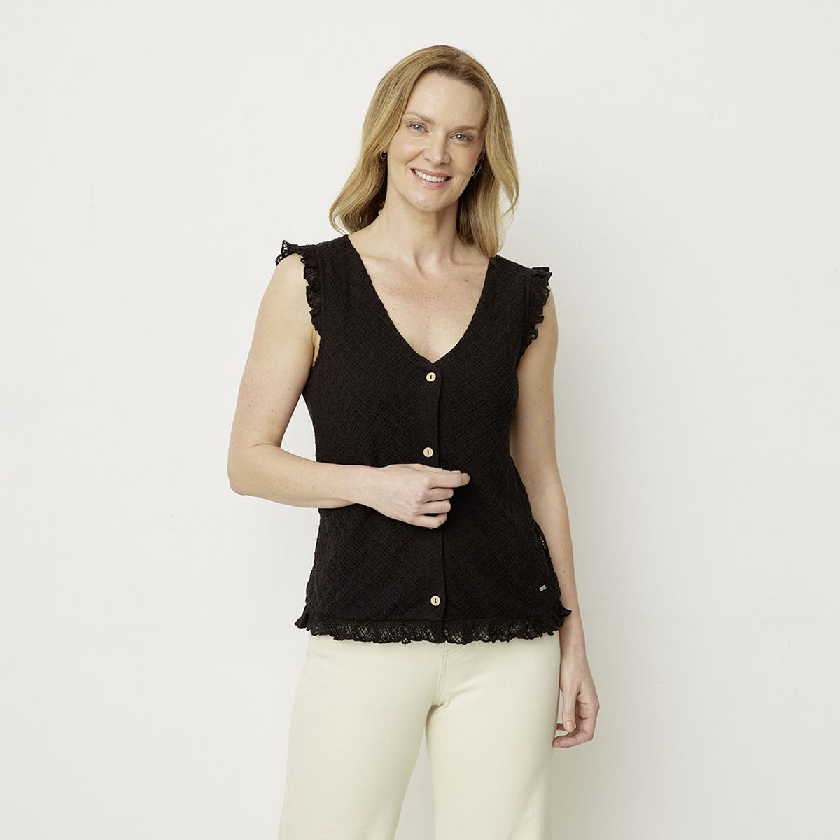 NEWPORT - Polera Sin Manga Algodón Mujer Newport