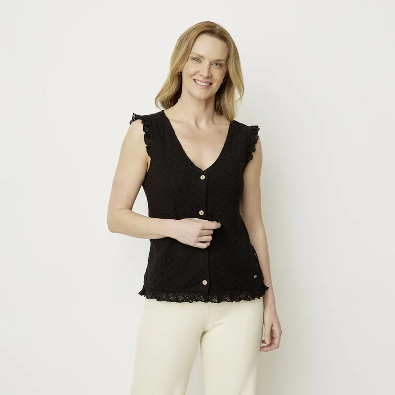 NEWPORT - Polera Sin Manga Algodón Mujer Newport
