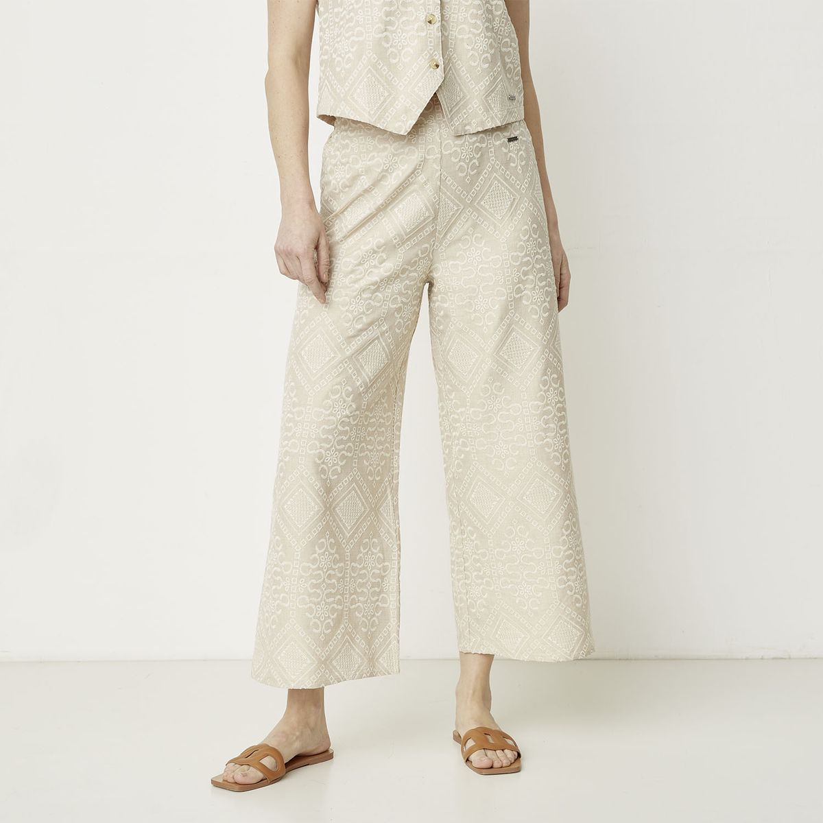 NEWPORT - Pantalón Culotte Tiro Alto Mujer Newport